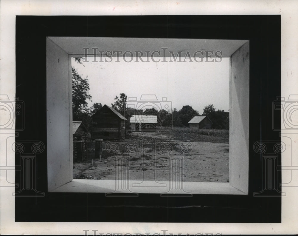 1974 Press Photo View through barn window at Old World Wisconsin - mja99257- Historic Images