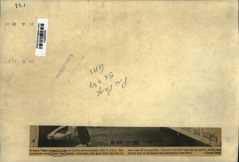 1956 Press Photo Easter Seal society volunteers raise money for emergency fund