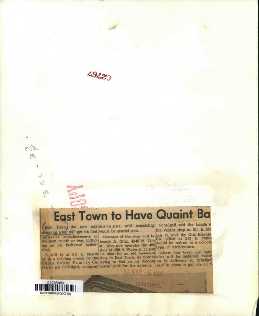 1965 Press Photo East Town Shopping Area to get First Distinctive Embellishments