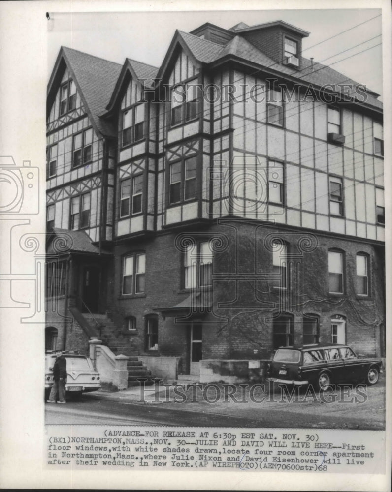 1968 Press Photo Northampton, Massachusetts, Julie and David Eisenhower&#39;s home.