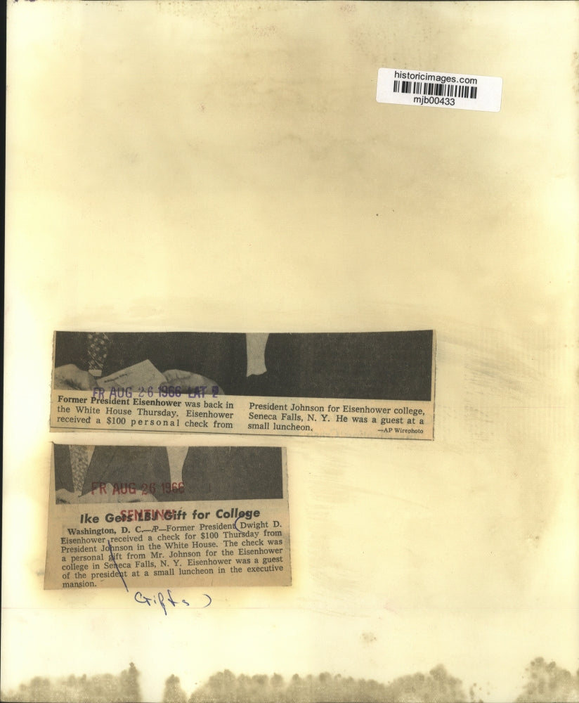 1966 Press Photo Former President Eisenhower visits the White House - mjb00433