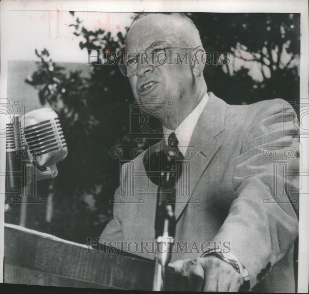 1952 Press Photo Dwight D. Eisenhower Miami campaign speech - mjb00572