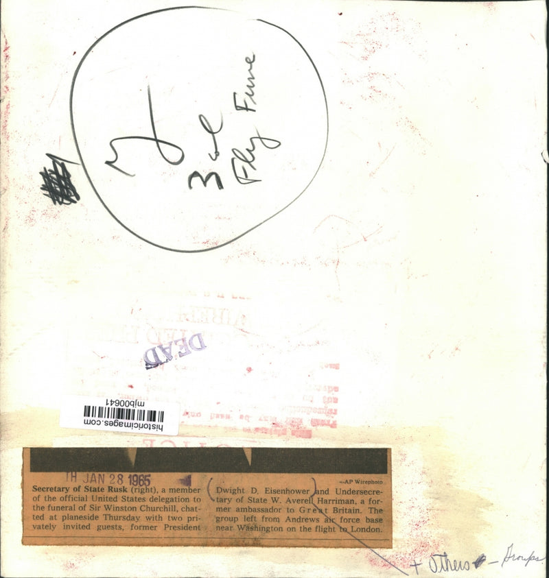 Load image into Gallery viewer, 1965 Press Photo American Delegation to Winston Churchill Funeral - mjb00641

