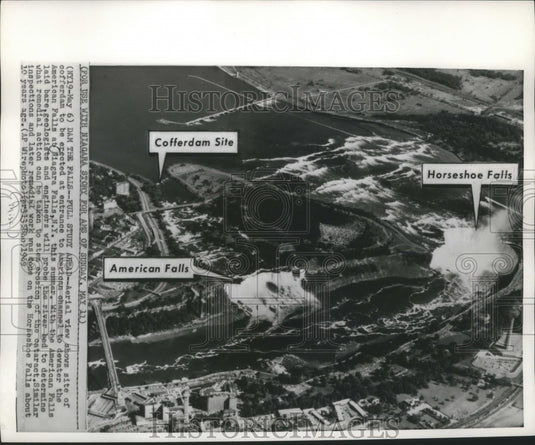 1969 Press Photo Aerial view of Niagara Falls Dam Plans - mjb01358- Historic Images