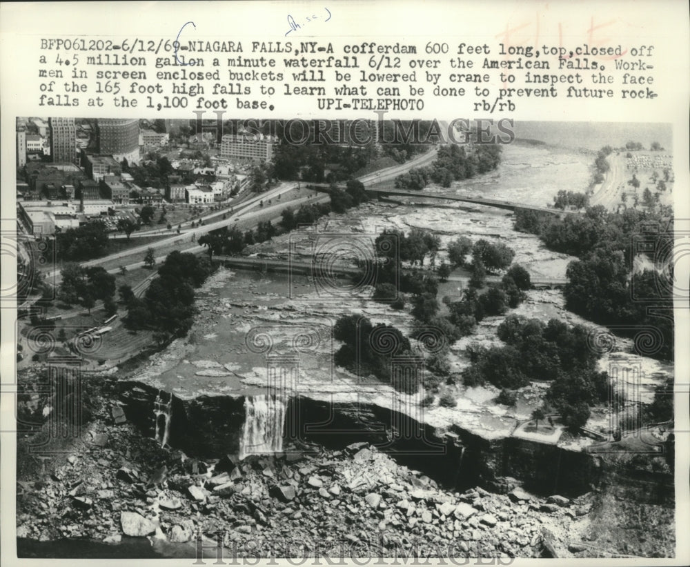 1969 Press Photo Cofferdam at the American Falls - Historic Images