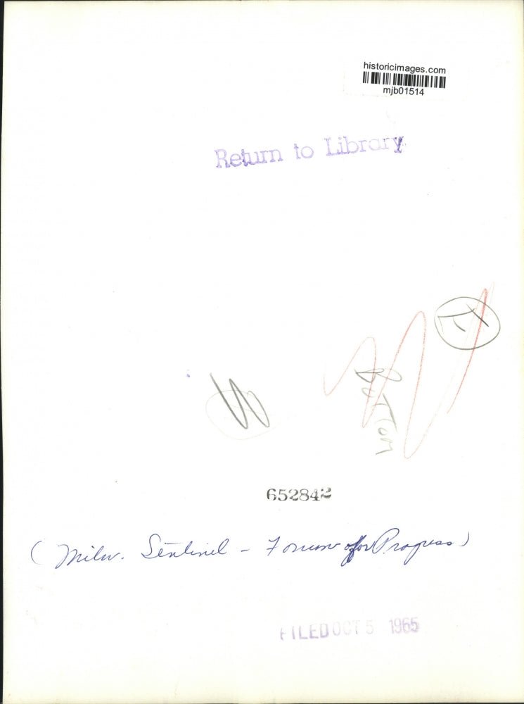 1965 Press Photo Group in attendance of Milwaukee Sentinel forum for Progress