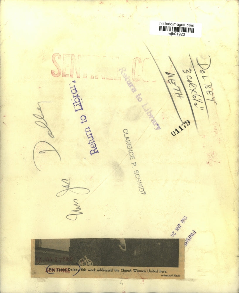 1968 Press Photo Mrs. James Dolbey spoke at the Church Women United gathering