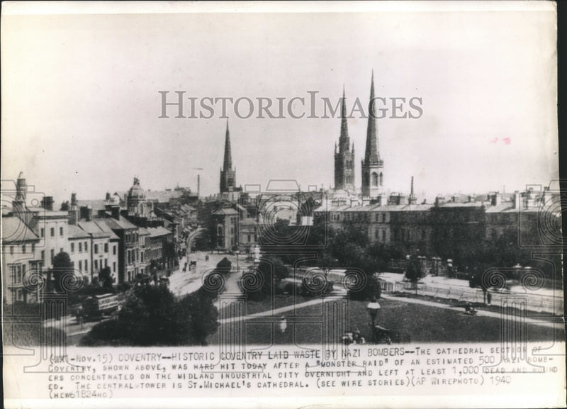 Load image into Gallery viewer, 1940 Press Photo Historic Coventry Laid Waste by Nazi Bombers - mjb02071
