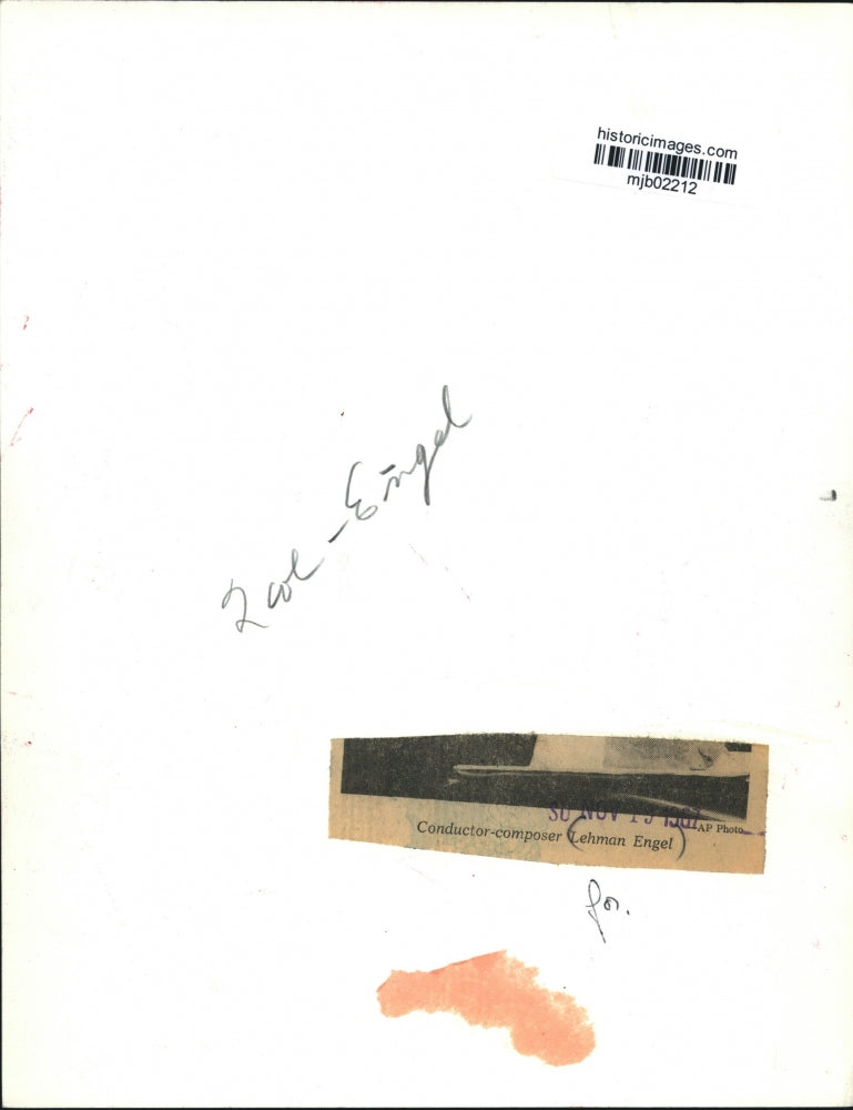 1967 Press Photo Conductor-composer Lehman Engel - mjb02212