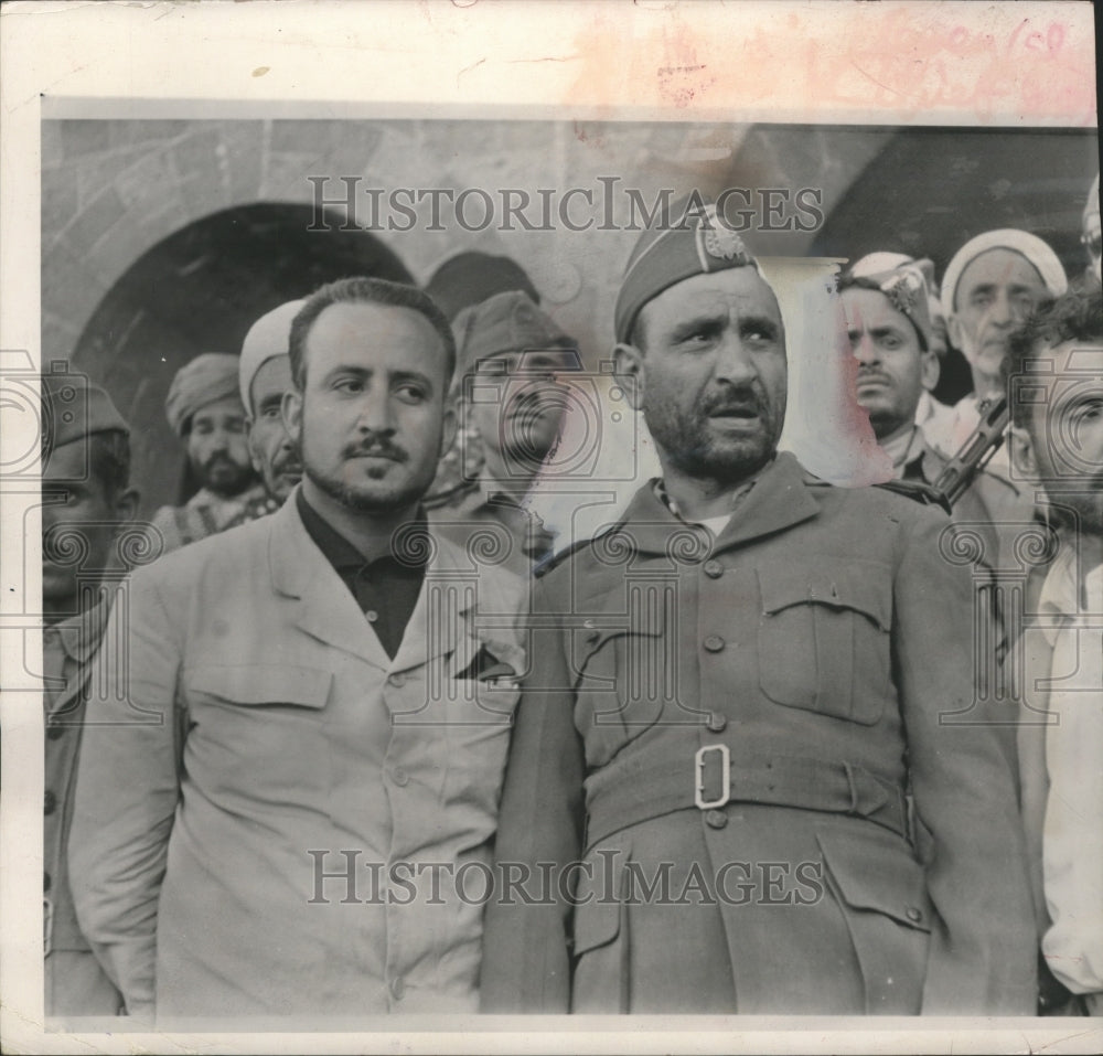 1962 Press Photo Brig. General Abdullah Sallal with Abdul Rahman Baydany- Historic Images