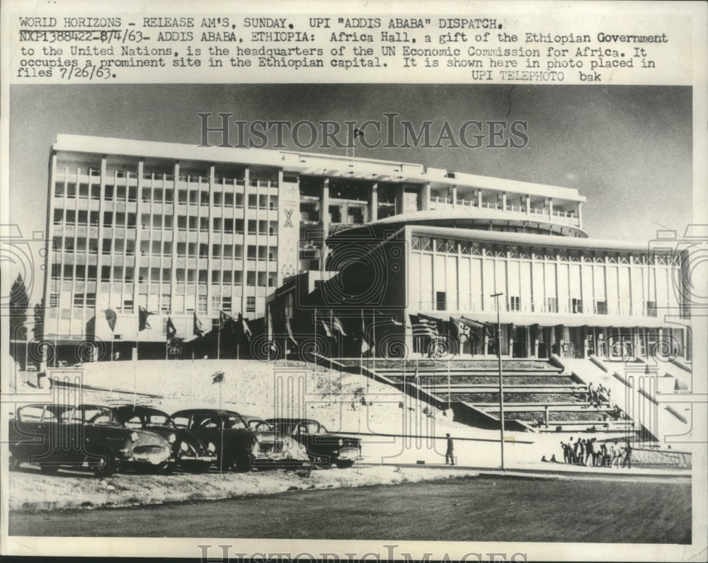 1963 Press Photo Africa Hall, UN Economic Commission for Africa, in Addis Ababa- Historic Images