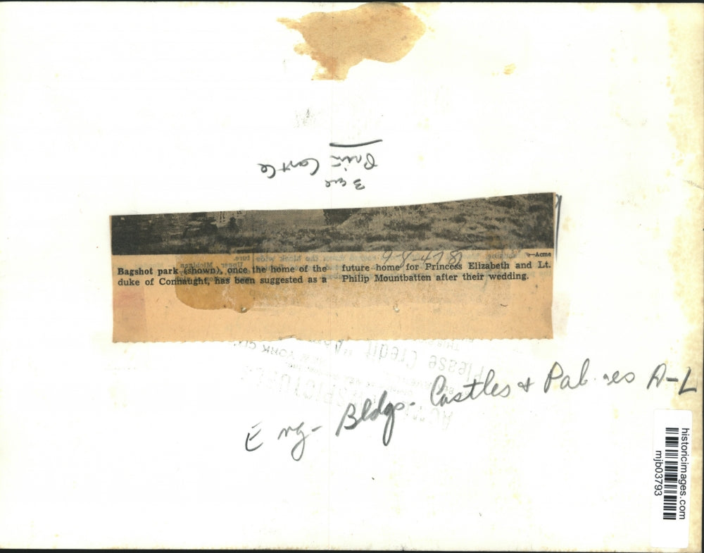 1947 Press Photo This English Castle is a Potential Home for Princess Elizabeth