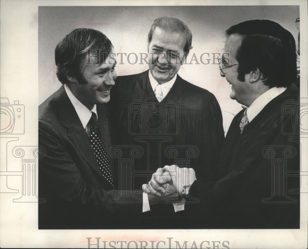 1974 Press Photo Judges Terrence T. Evans, Hugh R. O&#39;Connell, William Jennaro- Historic Images