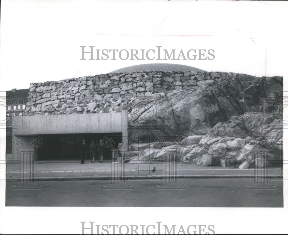 1970 Press Photo Church Chiseled from Massive Granite Knob, Helsinki, Finland- Historic Images