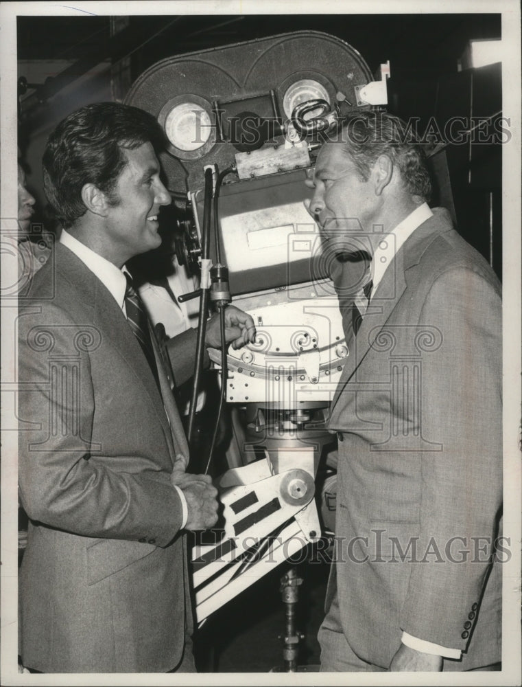  Press Photo Presidential Adviser Robert Finch &amp; Robert Stack on an NBC segment- Historic Images