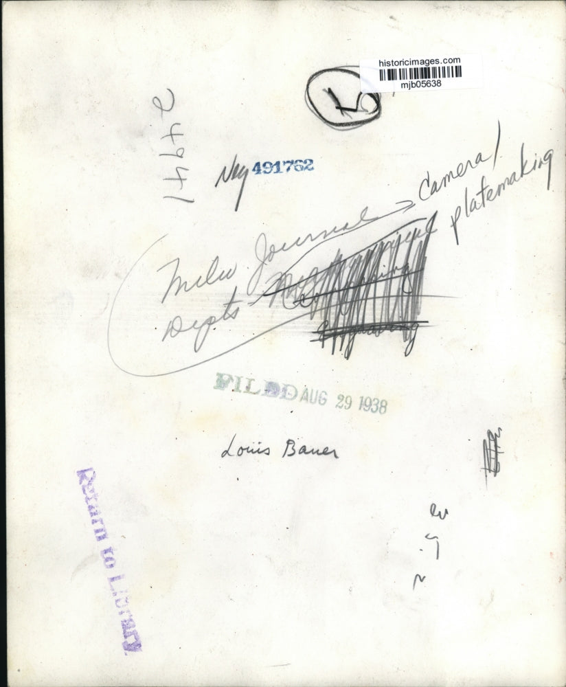 1938 Press Photo A Milwaukee Journal pressman at work - mjb05638