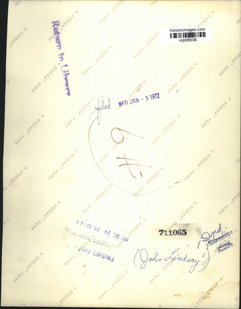 1971 Press Photo New York Mayor John Lindsay - mjb06036