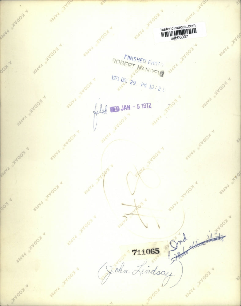 1971 Press Photo New York Mayor John Lindsay - mjb06037