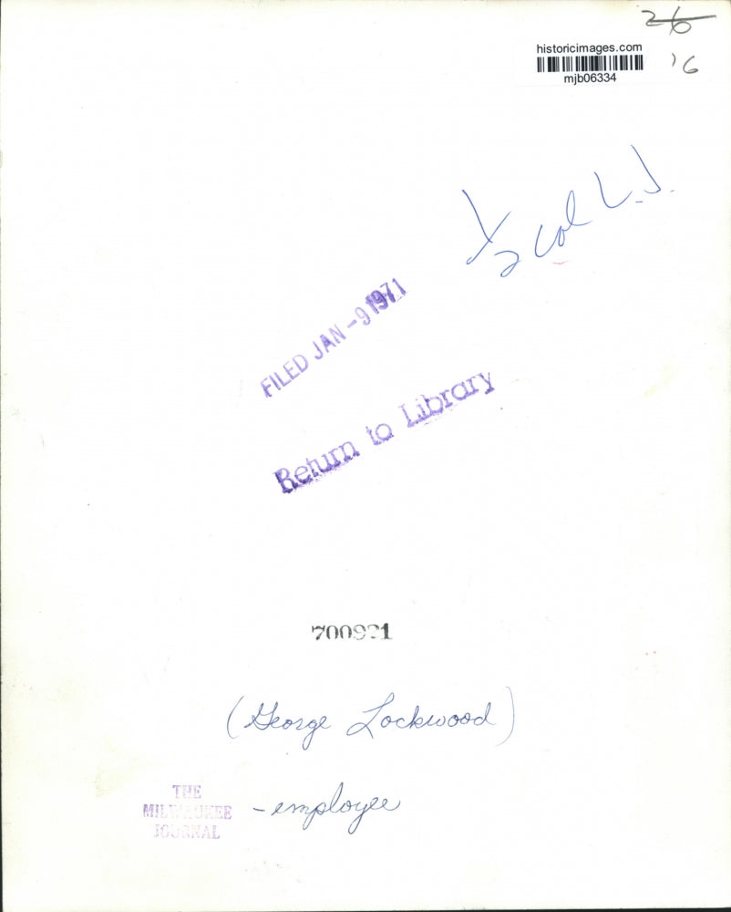 1971 Press Photo George Lockwood, Milwaukee Journal employee - mjb06334