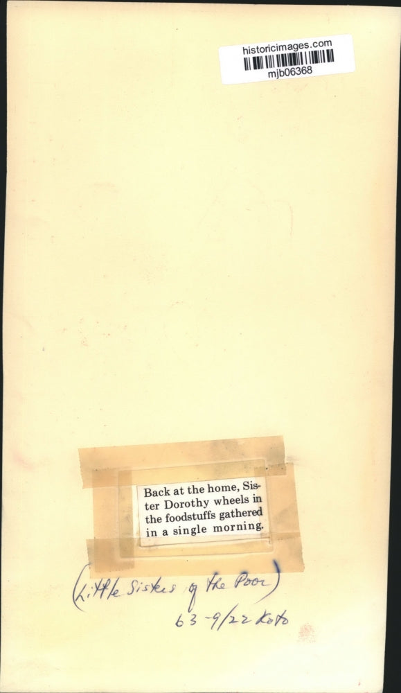 1963 Press Photo Sister Dorothy wheels in foodstuffs gathered in one morning