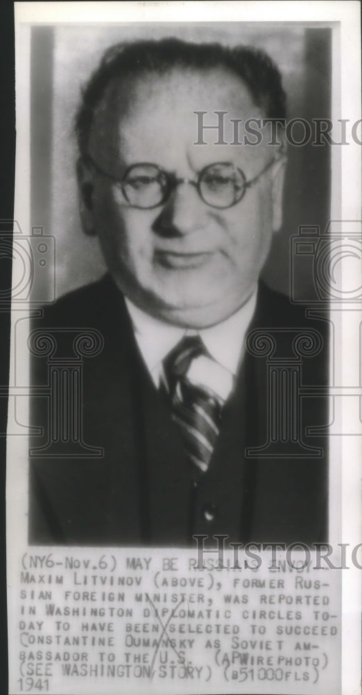 1941 Press Photo Maxim Litvinov, Soviet Ambassador to the United States- Historic Images