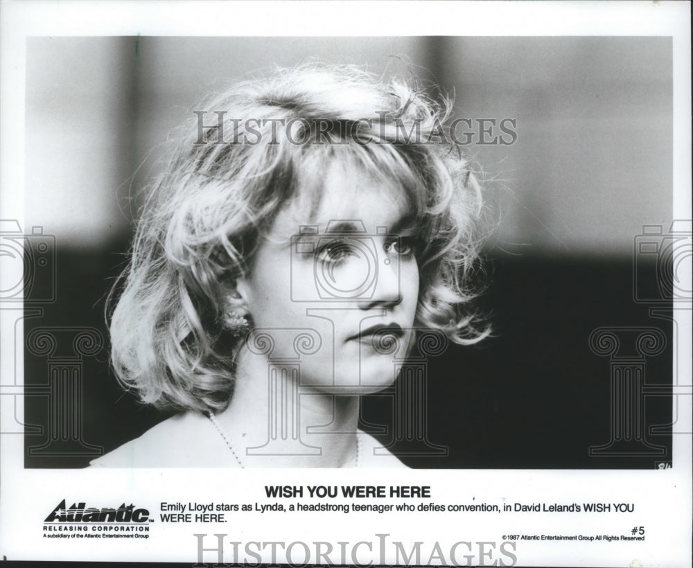 1987 Press Photo Emily Lloyd Stars in David Leland&#39;s Film, Wish You Were Here- Historic Images