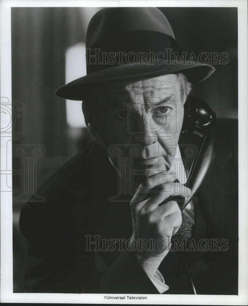 1975 Press Photo David Wayne,  Inspector Richard Queen, TV show scene- Historic Images