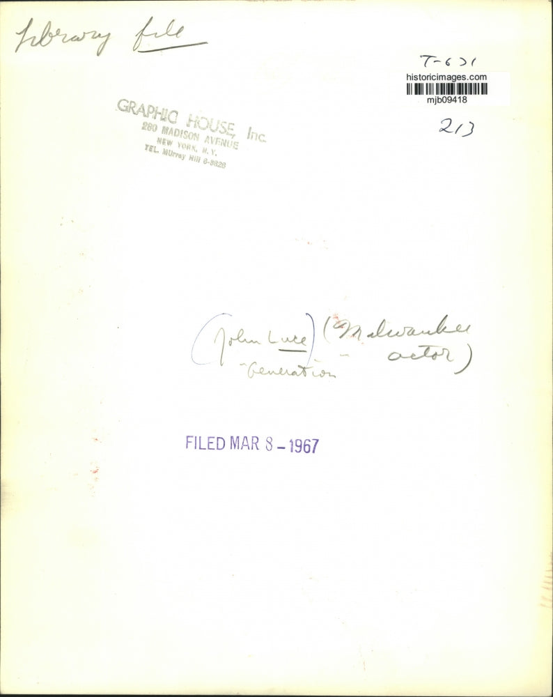 1967 Press Photo John Luce, Milwaukee actor. - mjb09418