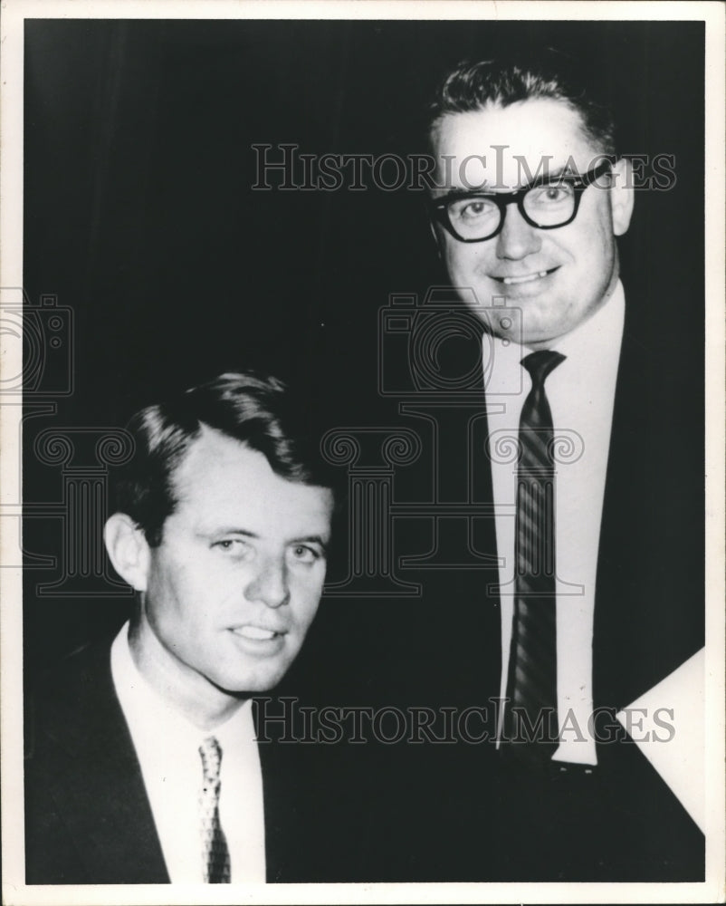 1965 Press Photo Robert F. Kennedy (RFK, Bobbie, Bobby) and Pat Lucey Smiling- Historic Images