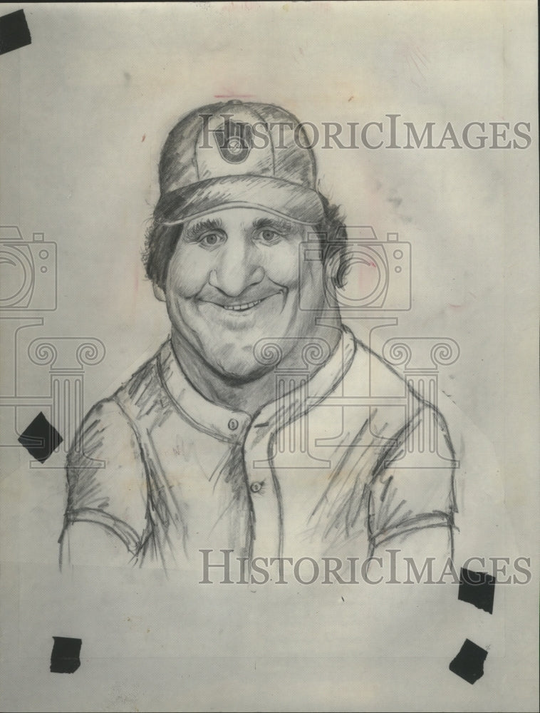 1978 Press Photo A Caricature of Milwaukee Baseball Player Rod Luck - mjb09517- Historic Images