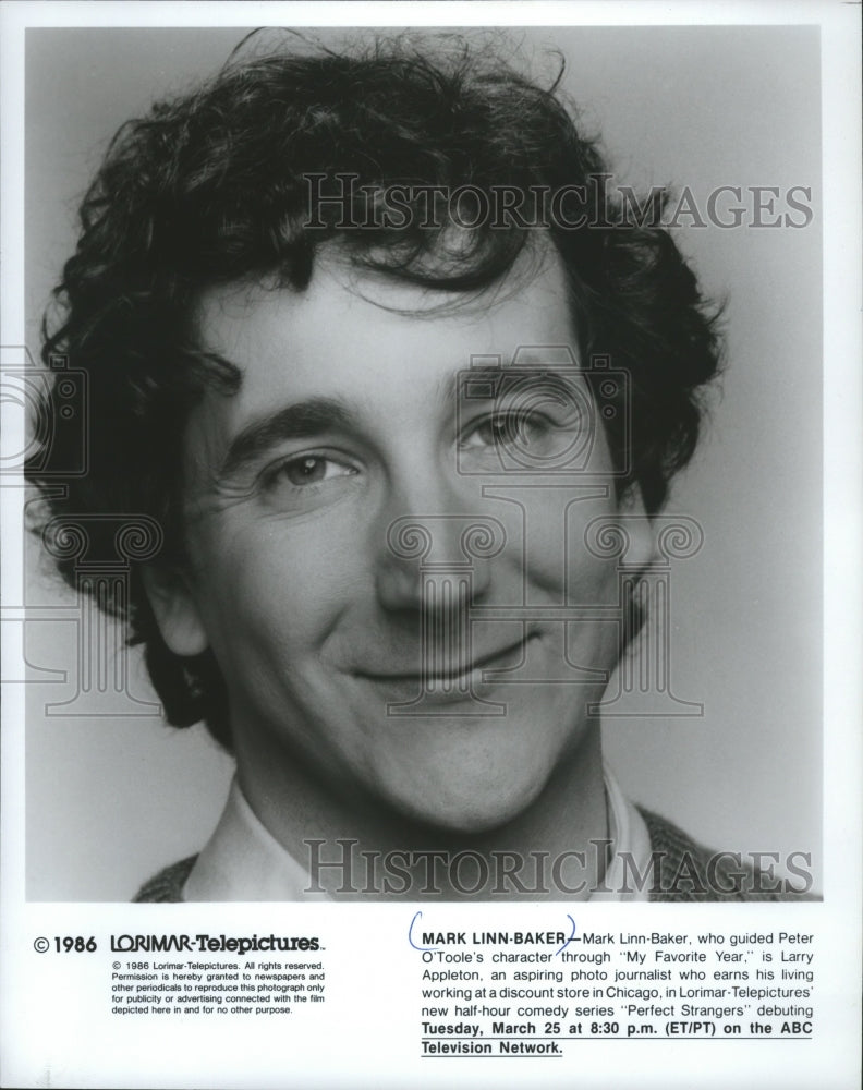 1986 Press Photo Mark Linn-Baker, stars in &quot;My Favorite Year.&quot;- Historic Images