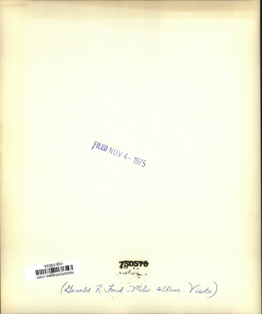 1975 Press Photo Gerald R. Ford, Wisconsin and Milwaukee visits. - mjb10634