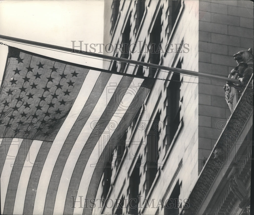 1951 Press Photo 46 Star Flag Flown in Milwaukee - mjb11105- Historic Images