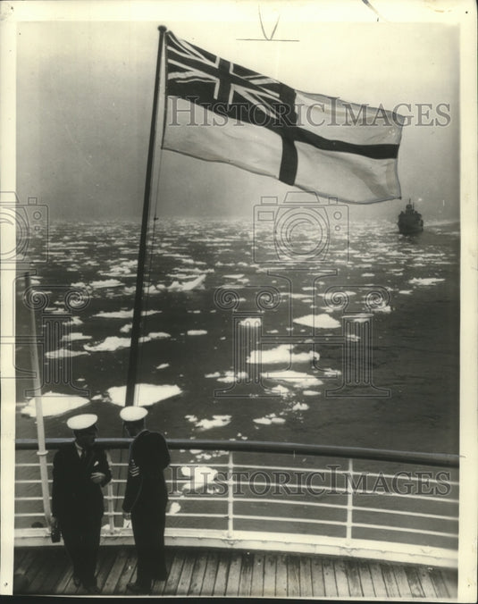 1939 Press Photo View of an icy ocean from the deck of the Empress of Australia- Historic Images
