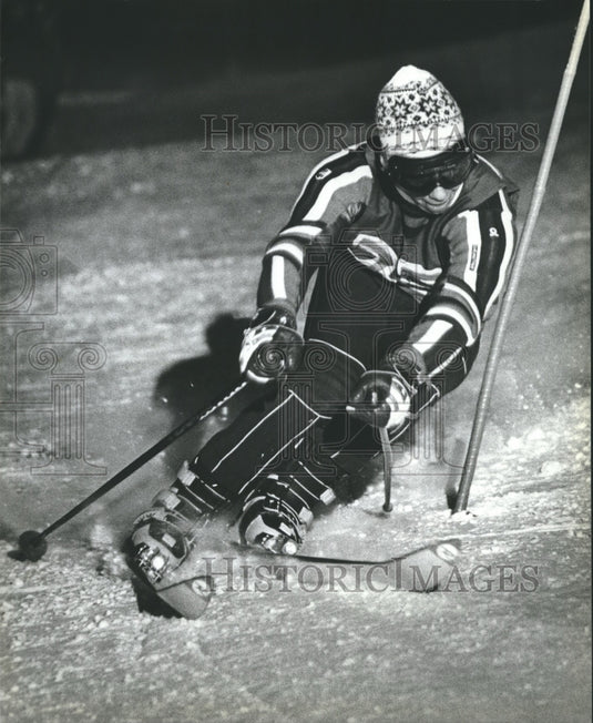 1980 Press Photo Brookfield's John Forrester, state ski champion at Rib Mountain- Historic Images