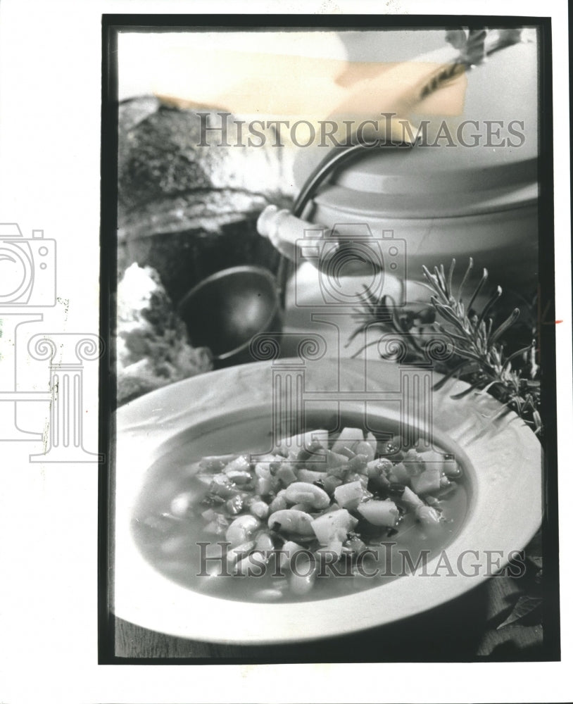 1995 Press Photo Chicken Soup with Provencal Herbs- Historic Images