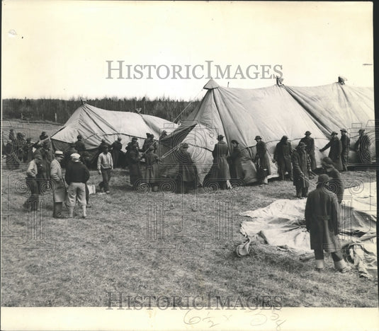 1933 Press Photo Wisconsin forestry camp being set up with tents - mjb12233- Historic Images