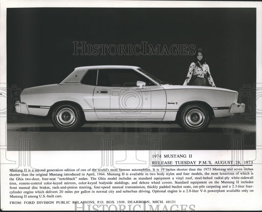 1973 Press Photo The Ghia "Notchback" Sedan of the Mustang II Line- Historic Images