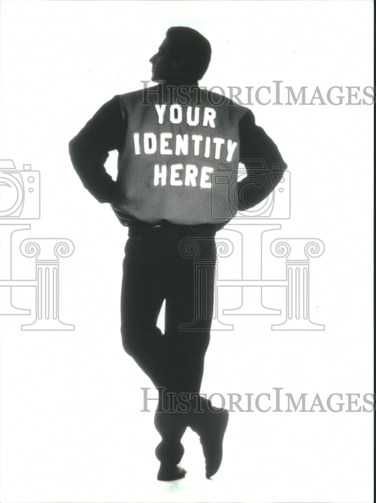 1992 Press Photo A personalize-able team jacket is modeled- Historic Images