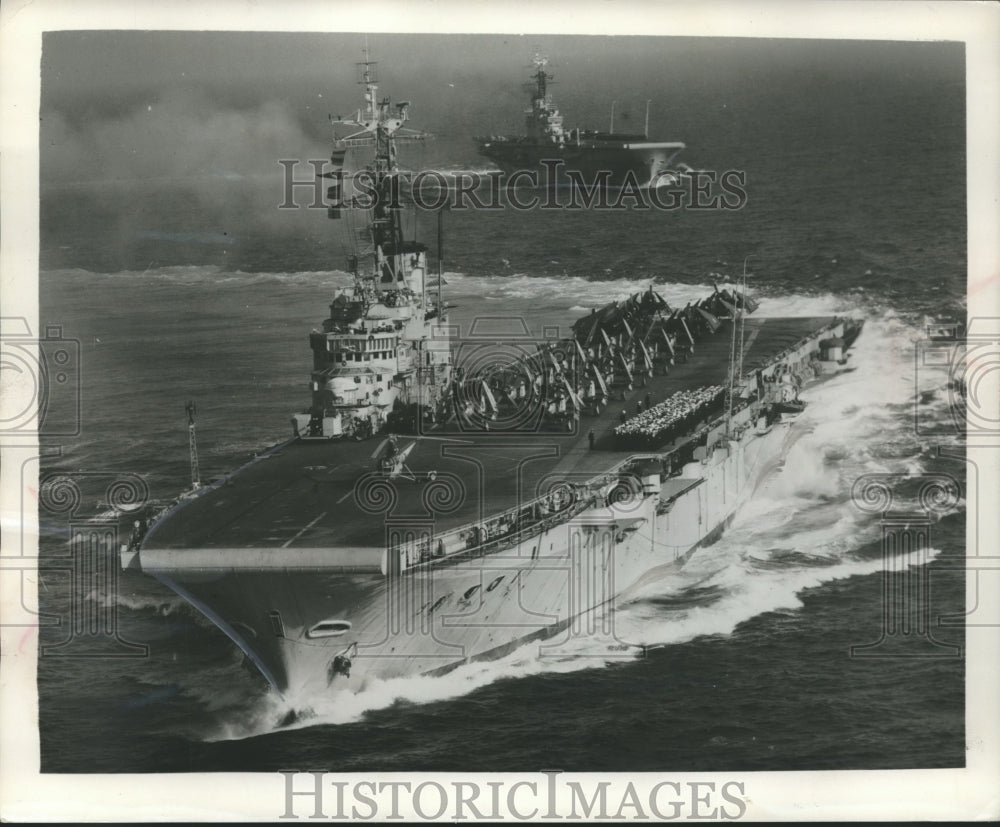 1954 Press Photo Albion and Centaur, two of Britain's newest aircraft carriers