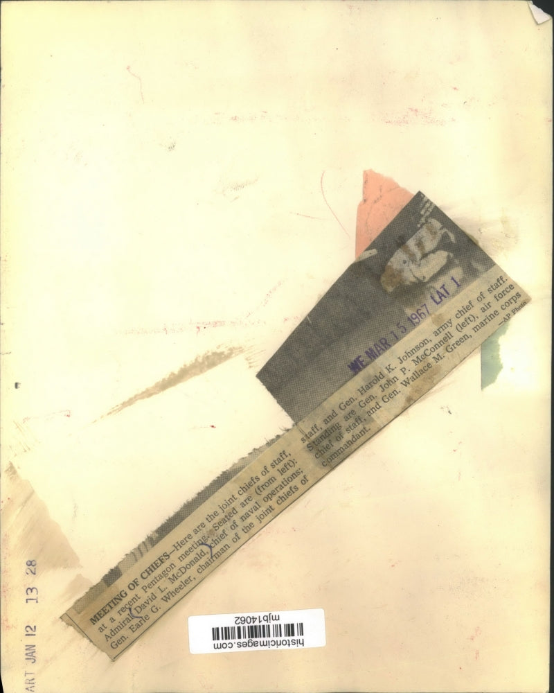 1967 Press Photo David L. McDonald and other Joint Chiefs of Staff members