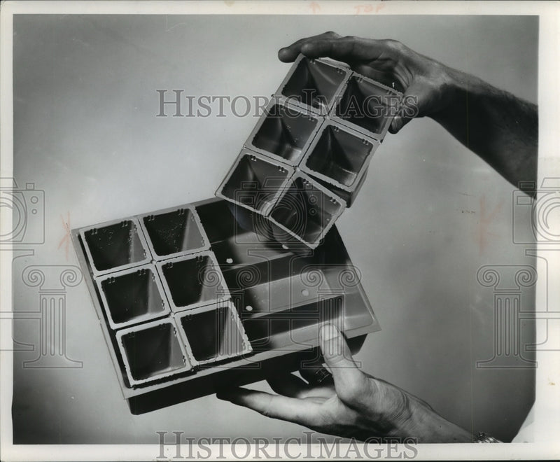 Load image into Gallery viewer, 1959 Press Photo Small plastic pots, 12 to a sheet, will hold many transplants

