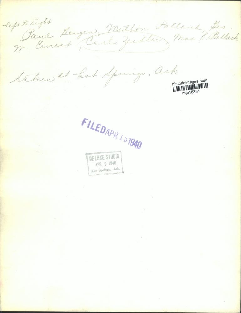 1940 Press Photo Paul Gergen, and friends, Hot Springs, Arkansas. - mjb18381