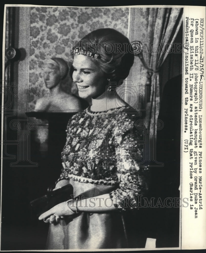 1976 Press Photo Princess Marie-Astrid at Queen Elizabeth Banquet in Luxembourg - Historic Images