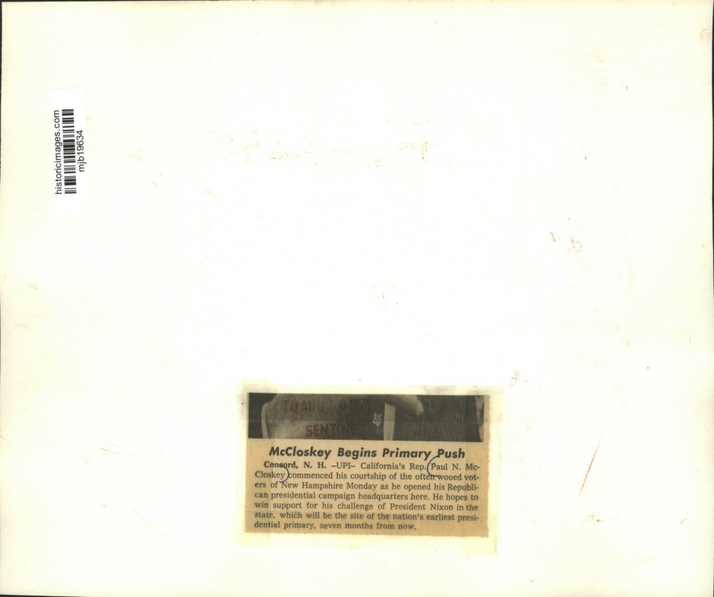 1971 Press Photo Representative Paul McCloskey during his presidential campaing