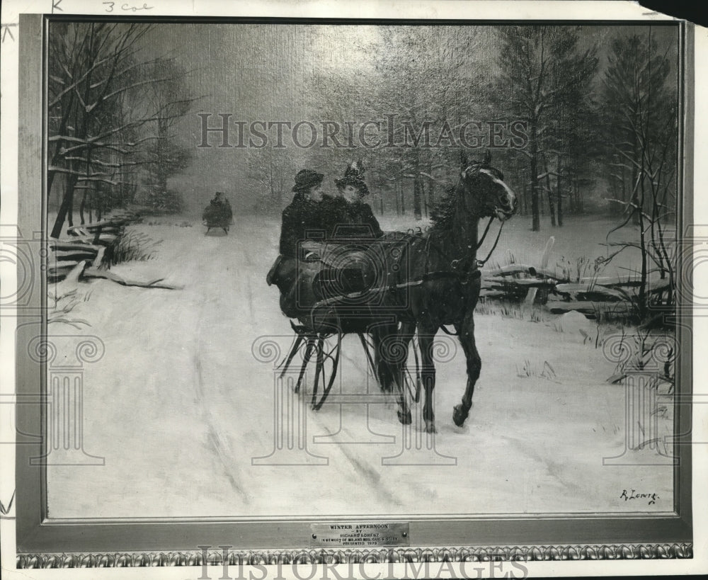 1938 Press Photo Painting &quot;Winter Afternoon&quot; By Painter Richard Lorenz- Historic Images