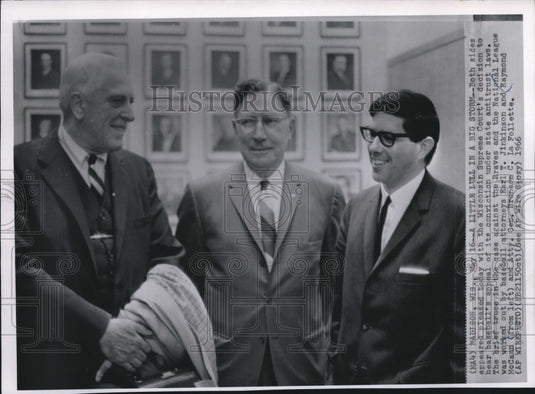 1966 Press Photo Truce Made by Baseball Attorneys at Wisconsin Supreme Court- Historic Images