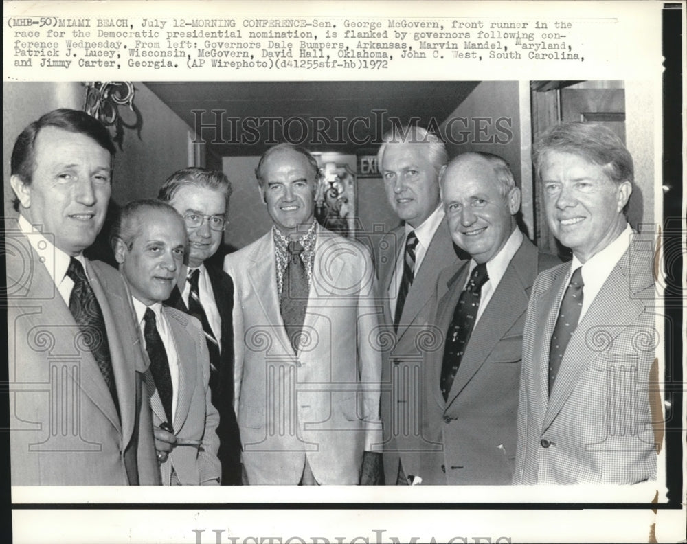 1972 Press Photo George McGovern and Governors After Conference in Miami Beach- Historic Images