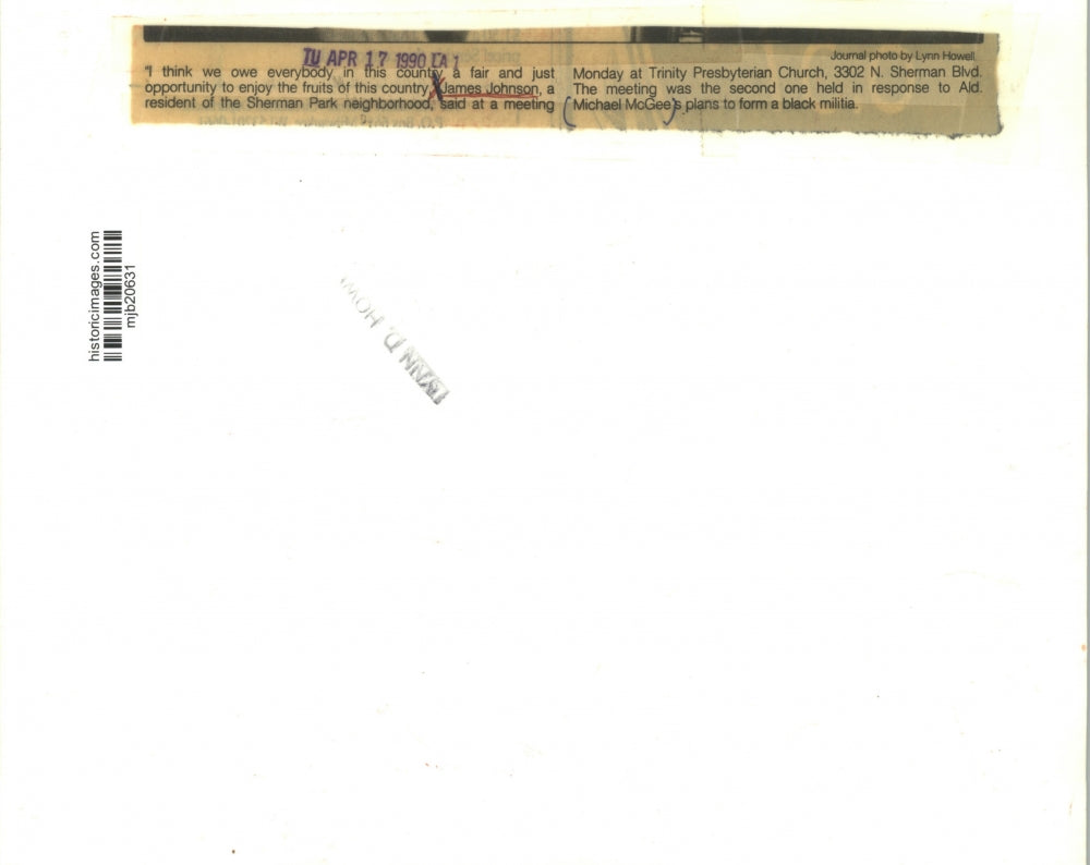 1990 Press Photo James Johnson Speaks at Trinity Presbyterian Church MIlwaukee