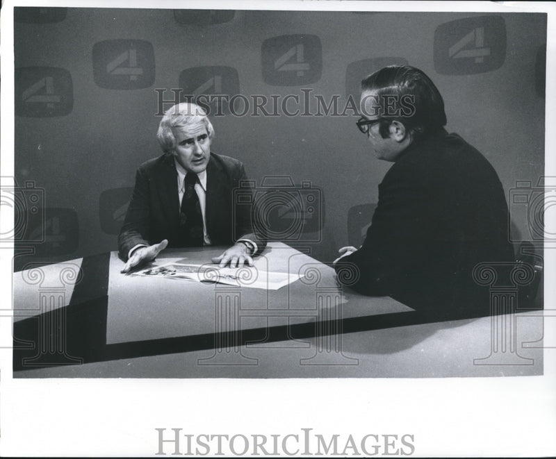 Load image into Gallery viewer, 1974 Press Photo Mike McCormick and John McCullough of Channel 4 - mjb20717
